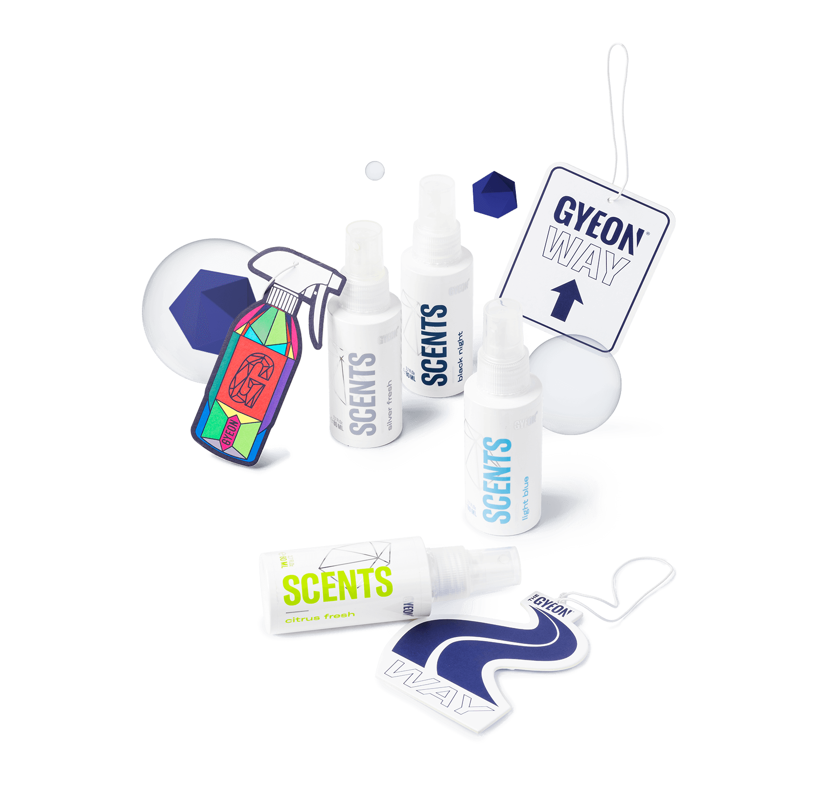 مجموعة معطرات السيارة مع موزعات تعليق Q²M Scents ( light blue) car scent set with hanging diffusers